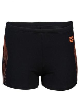 Плавки-боксери для хлопців  arena swim short graphic чорний, помаранчевий діт 140см 005546-530 1401 фото