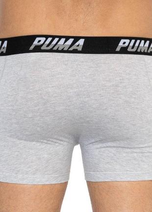 Трусы-боксеры puma logo aop boxer 2-pack xl gray/white/black 501003001-2005 фото