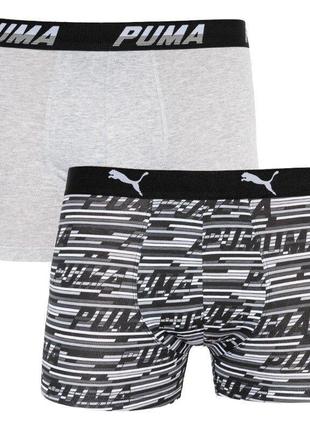 Труси-боксери puma logo aop boxer 2-pack xl gray/white/black 501003001-200