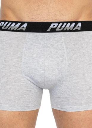 Трусы-боксеры puma logo aop boxer 2-pack xl gray/white/black 501003001-2004 фото