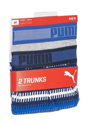 Труси-боксери puma worldhood stripe trunk 2-pack xl gray/blue 501004001-0106 фото