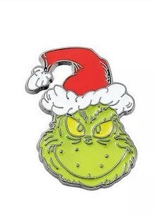 Брошь брошка пин значок зеленый гринч похититель рождества злой санта 3.5см на 2.5см