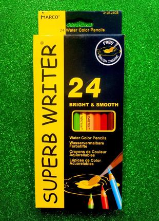 Набір акварельних олівців кольорових marco superb writer 24 кольору