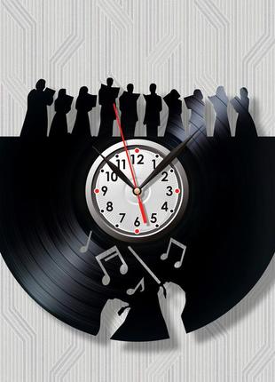 Годинник хор подарунок музикантові годинники з музикантам годинники вінтажні музична пластина декор з вінілу2 фото