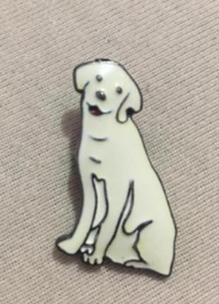 Броша піктограма лабрадор світлий піщаний собака метал кнопка емаль якість!