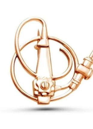Медична брошка-брашка значок золотистий метал медицина ендоскоп ендоскопія