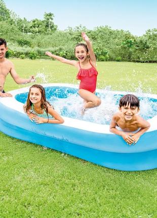 Дитячий надувний басейн intex прямокутний для дому та дачі