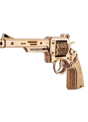 Дерев'яний пістолет 3d конструктор unique jsd402 colt revolver 53 деталі розвивальна іграшка