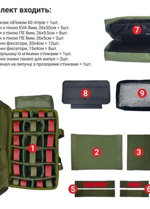 Комплект військового медика сумка-рюкзак і ампульниця, олива2 фото