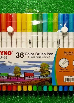 Акварельные маркеры joyko brush pen 36 цветов