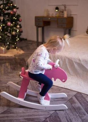 Крісло качалка дитяча кінь іграшка, дитяча гойдалка кінь дерев...4 фото