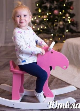 Крісло качалка дитяча кінь іграшка, дитяча гойдалка кінь дерев...2 фото