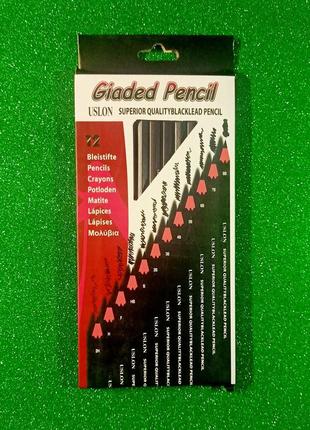 Набор чернографитных карандашей graded pencil