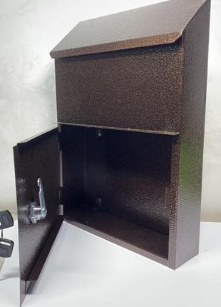 Скринька поштова індивідуальна, молоткове покриття, коричнева №42 фото