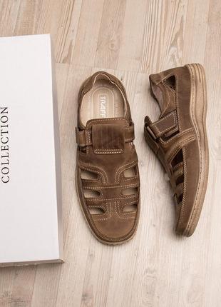 Чоловічі шкіряні літні туфлі comfort olive7 фото