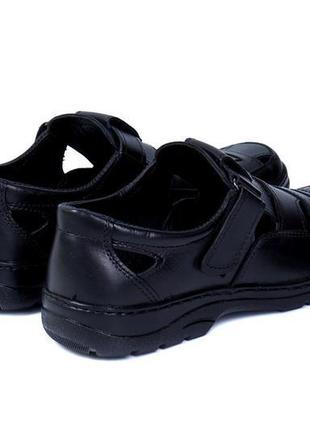 Чоловічі шкіряні літні туфлі matador black5 фото