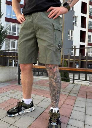 Мужские шорты cp comapny с линзой хаки цвета2 фото