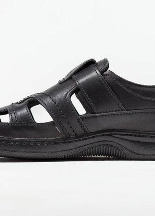 Чоловічі шкіряні літні туфлі comfort black leather2 фото