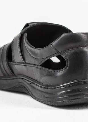 Чоловічі шкіряні літні туфлі comfort black leather4 фото