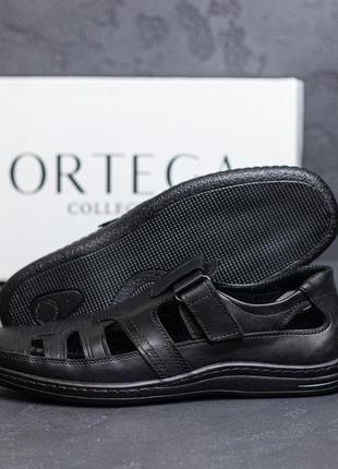 Чоловічі шкіряні літні туфлі comfort black leather9 фото