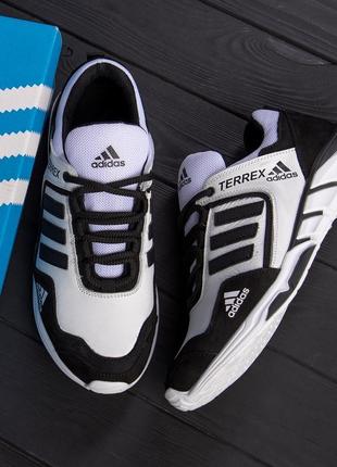 Чоловічі шкіряні кросівки adidas terrex white7 фото