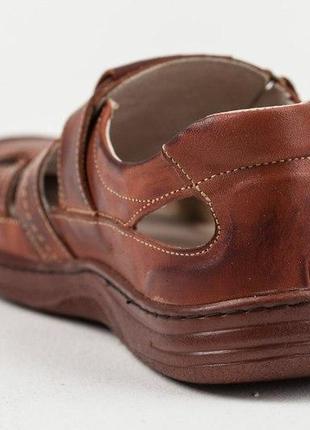 Чоловічі шкіряні літні туфлі comfort leather brown4 фото