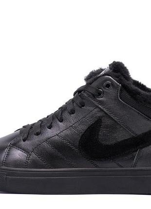 Чоловічі зимові черевики nike black leather