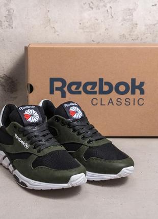 Чоловічі кросівки літні сітка reebok classic green5 фото