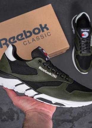 Чоловічі кросівки літні сітка reebok classic green9 фото