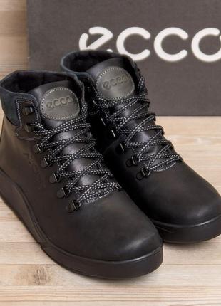 Чоловічі зимові шкіряні черевики yurgen black style5 фото