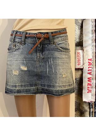 Джинсовая юбка мини для наслаивания