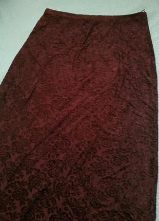 Длинная юбка с бархатным напылением4 фото