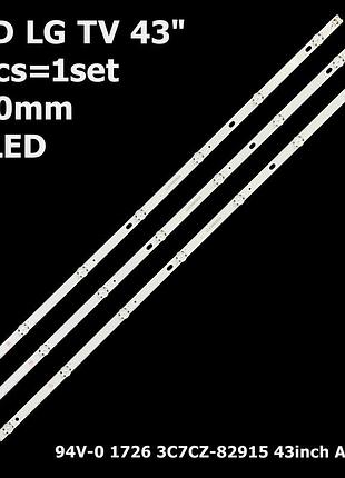 Led підсвітка tv 43uj65_uhd_a/b lc43490060a 7led 43inch 3шт. o...