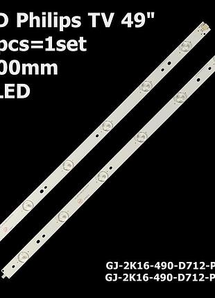 Led підсвітка philips tv 49" 1000mm lb49016 v0_00 v1_00 gj-2k1...
