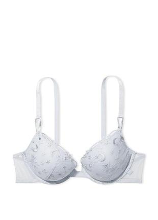 Бюстгальтер victoria's secret sexy tee embroidered push-up bra 40c серый2 фото