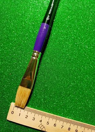 Кисть rosa studio № 12 щетина плоская, длинная ручка2 фото