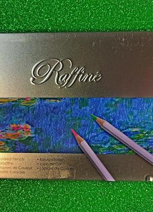 Набор цветных карандашей marco raffine 12 цветов железный пенал