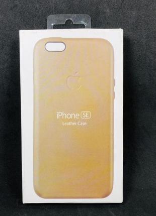 Чохол-накладка apple leather case iphone 5 5s se gold