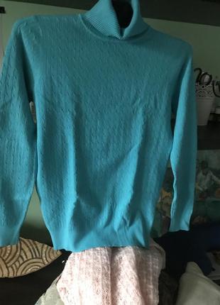 Свитер свитерок нежный бирюзовый состав натур.1 фото
