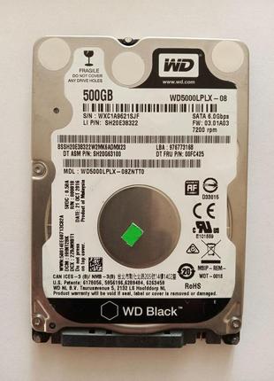 Жорсткий диск western digital (wd) 500 gb 7200rpm 16mb 2.5" дю...