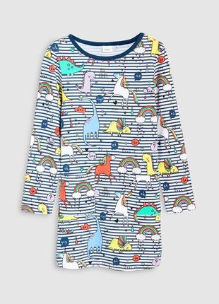 Единороги - платье для дома - next - мягкое с накладными карманами р140-146