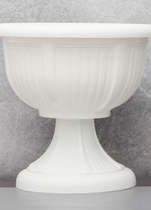 Вазон "леон" з підставкою алеана 21 см., білий