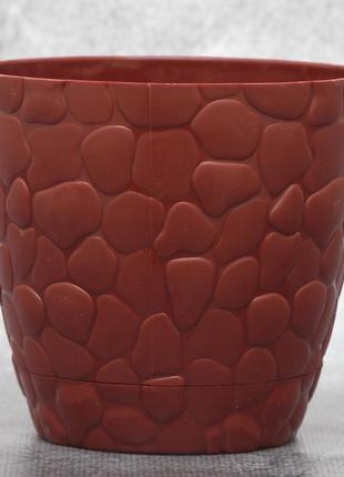 Горщик для квітів elit камені 0.75 л, бордовый