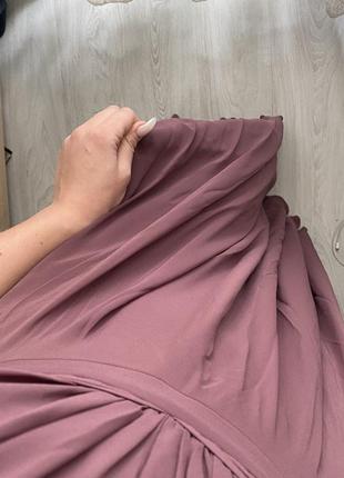 Баклажановое платье в пол пышное вечернее с переплетом marie lund2 фото