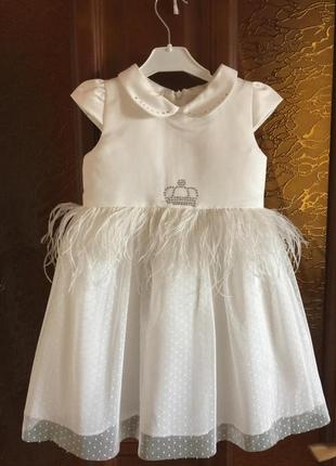 Платье нарядное размер  92  98   белое mevis.4 фото