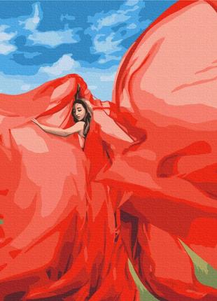 Картина за номерами "жінка в червоному" © lana musienko brushme bs3756540x50 см