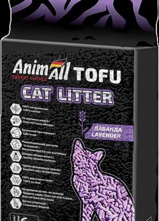 Animall tofu лаванда 6 літрів. наповнювач тофу соєвий 2,6 кг.