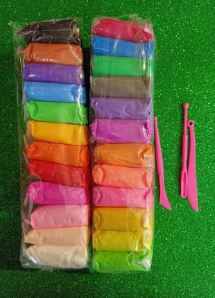 Легкий повітряний пластилін самозастигаючий 24 кольори