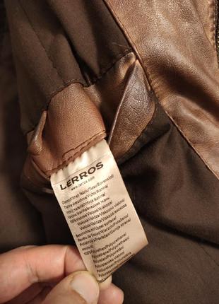 Lerros m / l куртка коричневая байкерская кожаная искусственная мужская человечка мото7 фото