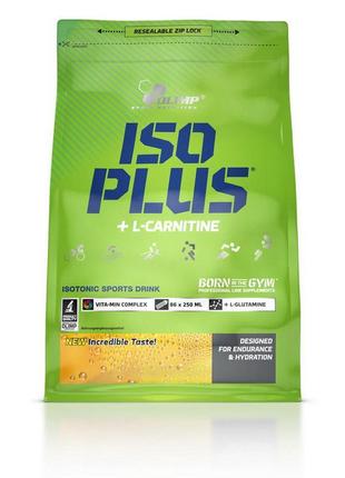 Спортивний ізотонічний напій iso plus + l-carnitine (1,5 kg, l...